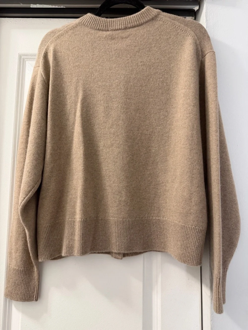 Aritzia Beige/Taupe Button-Front Crewneck Cardigan - Picture 2 of 4